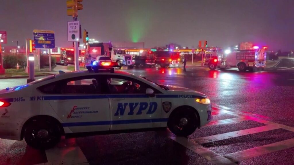 Air Canada jet damaged after runway collision at LaGuardia