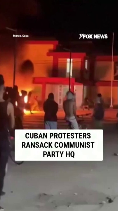 Cuban protesters RANSACK communist party headquarters