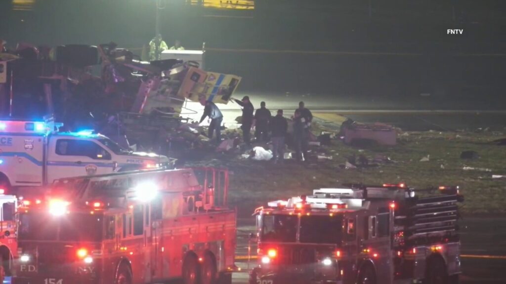 Air Canada jet collides with fire truck at LaGuardia airport