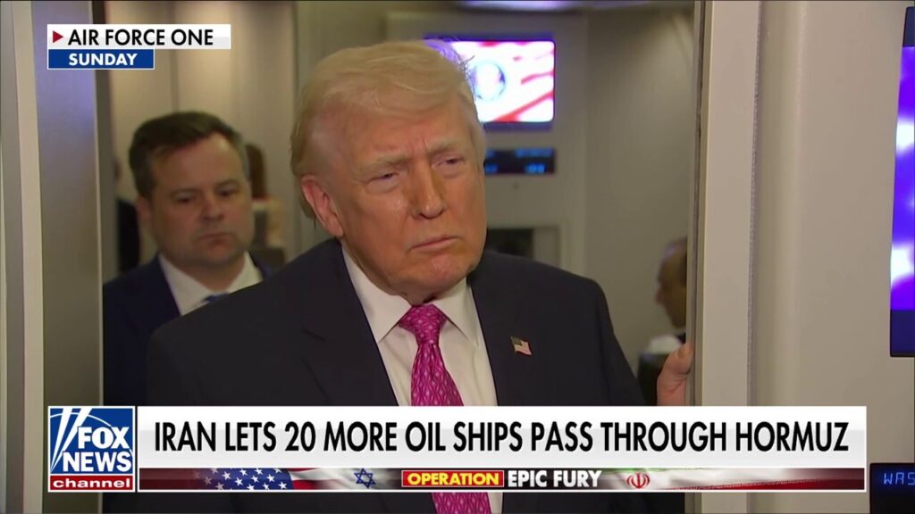 Trump says Iran allowing 20 oil ships through Strait of Hormuz