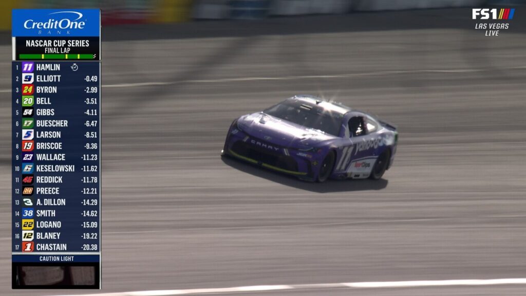 FINAL LAPS: Denny Hamlin takes checkered flag at Las Vegas, his 61st all-time win | NASCAR on FOX