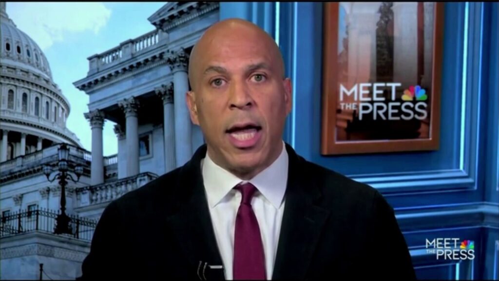 Sen. Cory Booker pressed on old clip of himself declaring 'I love Donald Trump'