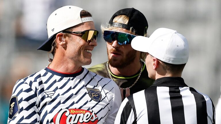 Tom Brady gives praise to Logan Paul after flag football game