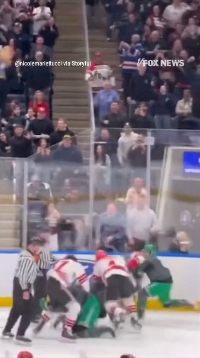 Brawl ERUPTS in FDNY, NYPD charity hockey game