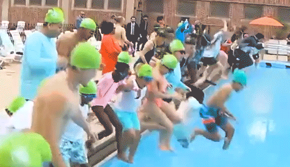 Mamdani's suited pool plunge overshadowed by political clash with GOP gubernatorial candidate