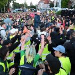 Tens of thousands of far-left protesters clash with police in anti-conservative party riots