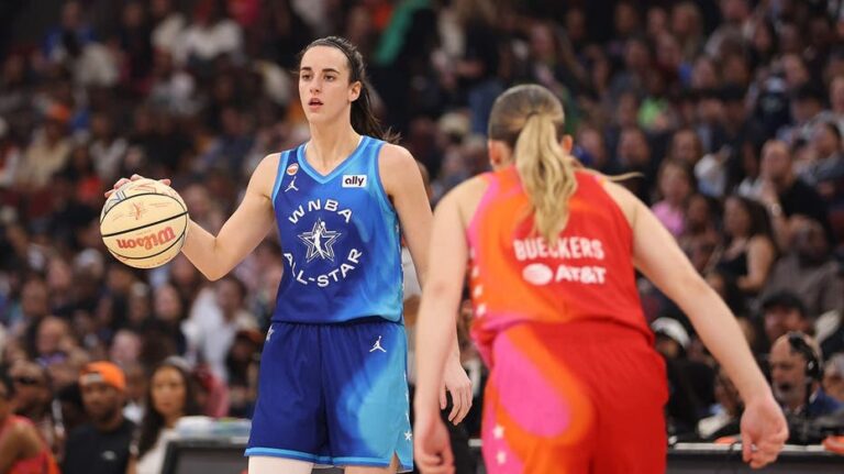 WNBA All-Star Game draws record crowd as Caitlin Clark’s Team Spoon holds off Team Coop